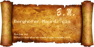 Berghofer Maurícia névjegykártya